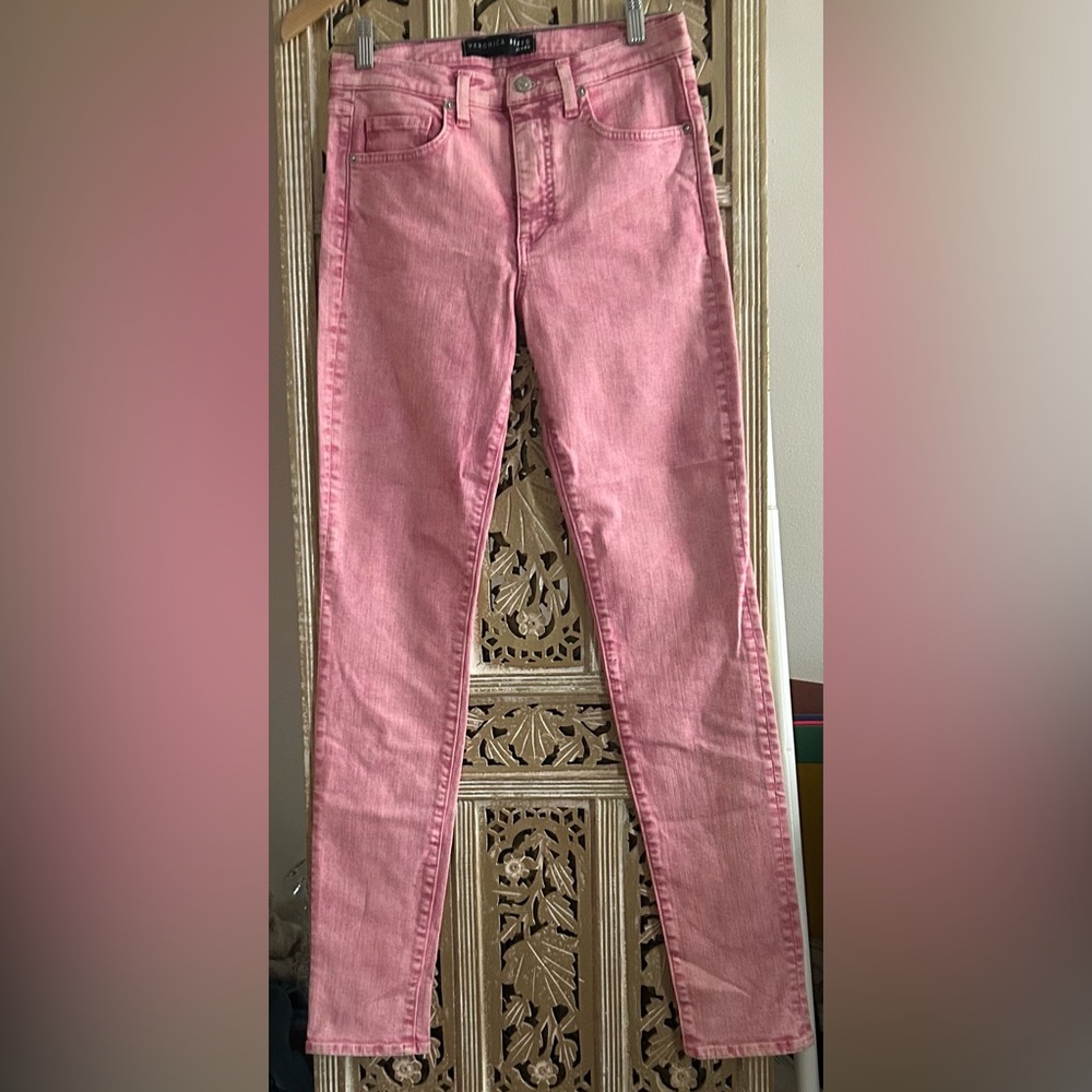 🥤 Veronica Beard Kate High Rise Skinny Jean 27 04 Pink Wash Riverdale Wardrobe
